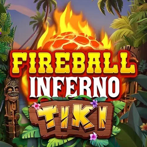 Fireball Inferno Tiki slot logo by NetEnt at Rollflame Casino