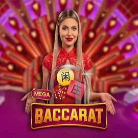Mega Baccarat logo by Pragmatic Play Rollflame Casino