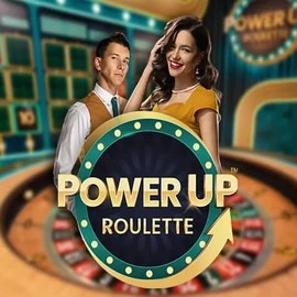 Official Live Casino logo: PowerUP Roulette by Pragmatic Play at Rollflame Casino